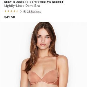 SEXY ILLUSIONS BY VICTORIA'S SECRET Lightly-Lined Demi Bra 32DD S panty Blush